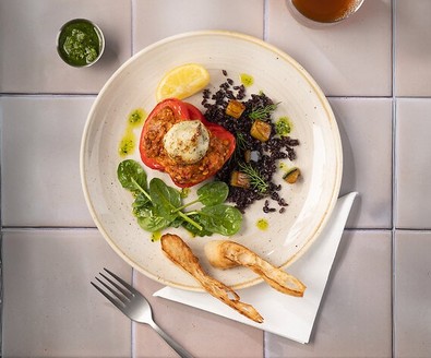 Gefüllte Paprika mit Linsen-Dal