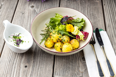 Fitnessbowl mit Mini-Knödeln