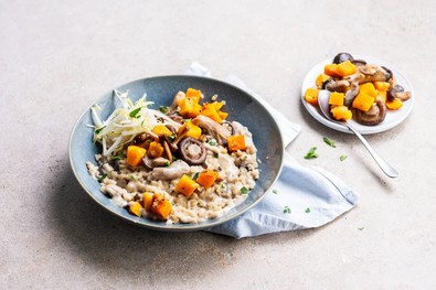 Pilzrisotto mit Butternutkürbis